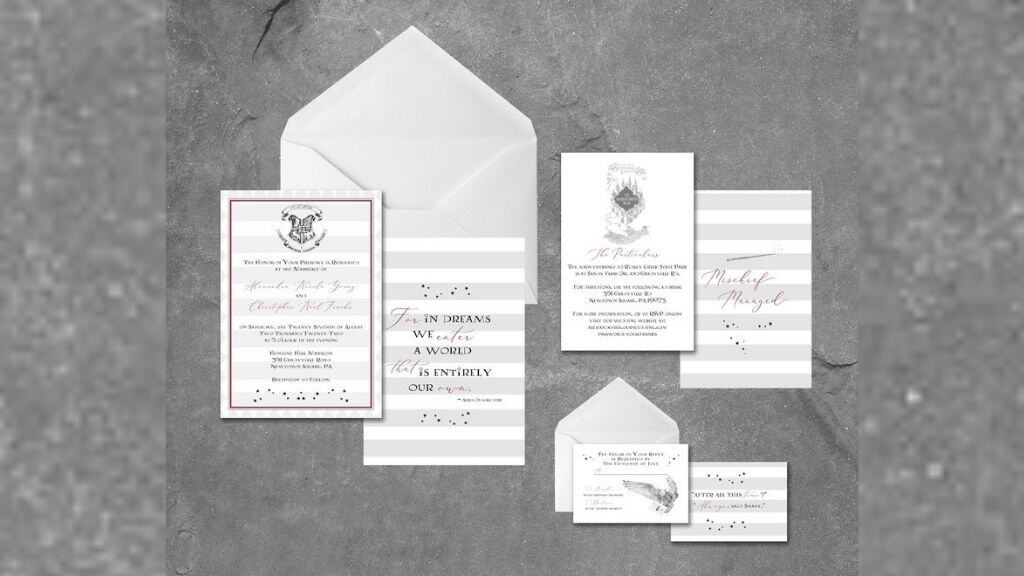 Witchcraft and Wizardry Wedding Invitation Suite