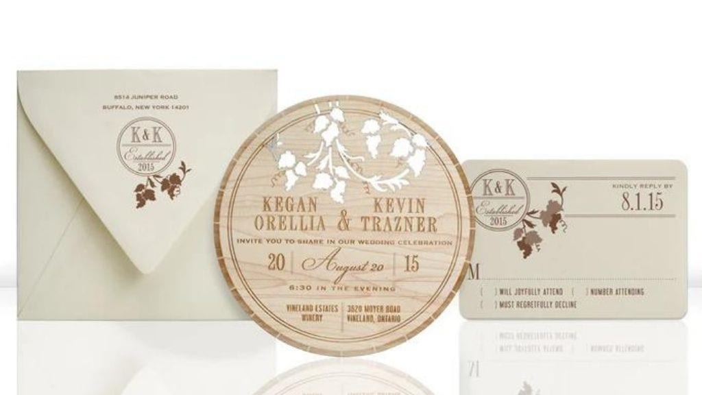 Wood Wedding Invitation