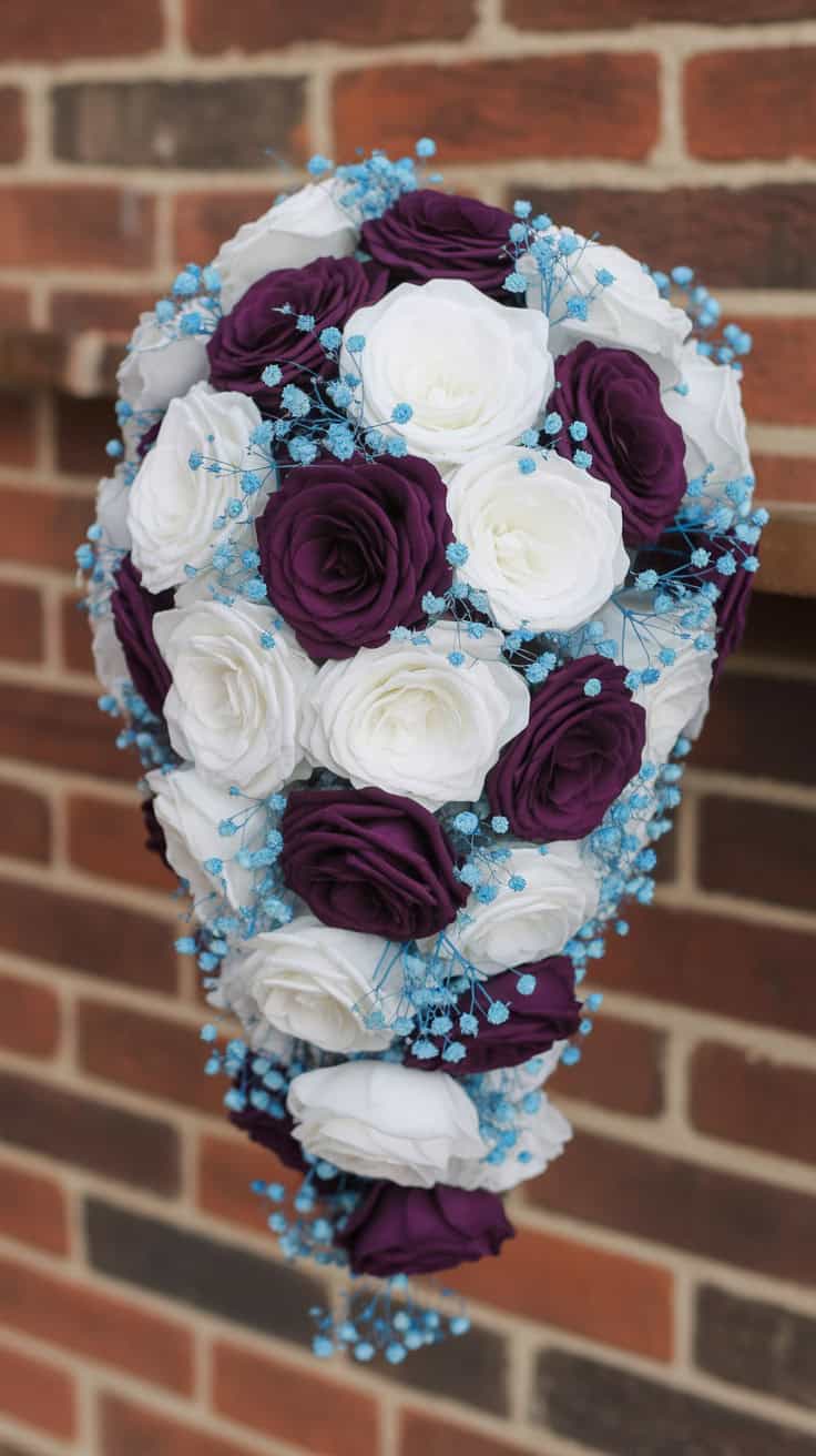a cascading teardrop shaped wedding bouq NIxj5vStT1 Jvq5YBfPPjA Mrj0248fTy2XVnEAPlkb6g
