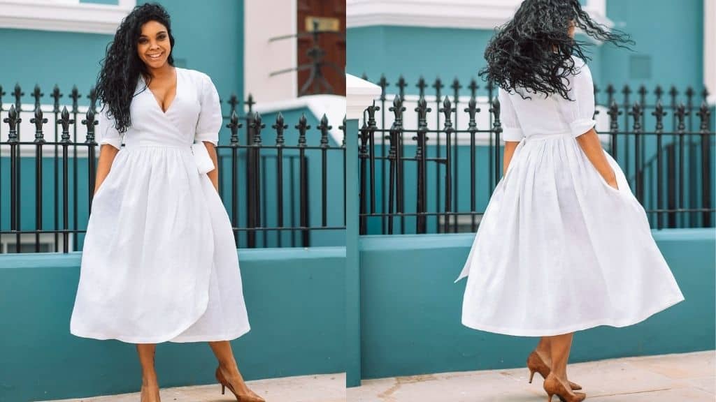 Linen Modest Wedding Dress