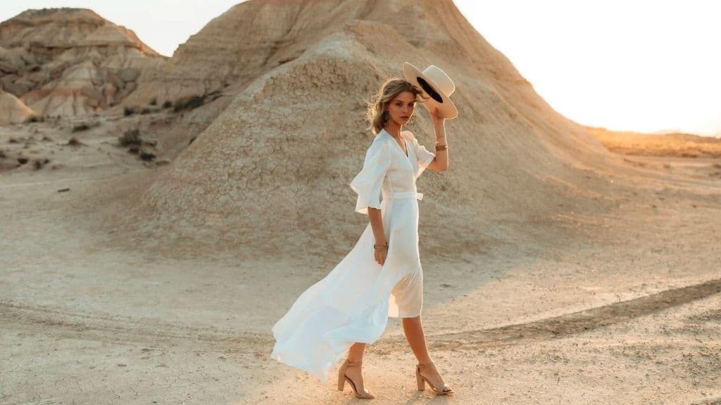 Alma Bamboo Silk Boho Wedding Dress