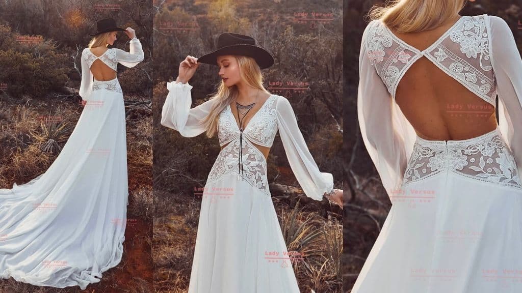 Beach-Chic Handmade Chiffon Wedding Dress