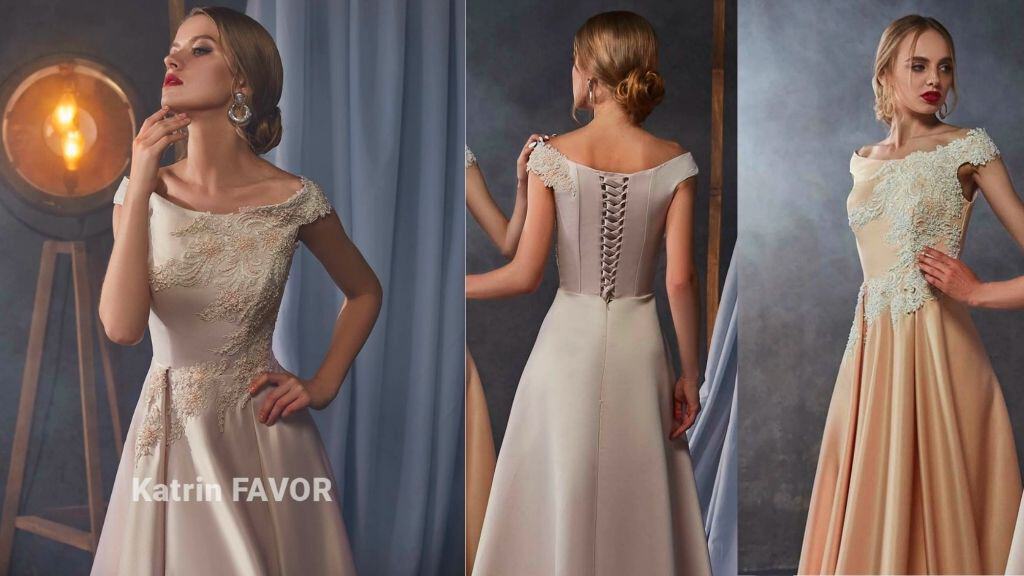 Satin Mother of the Bride Dress with Beaded Lace