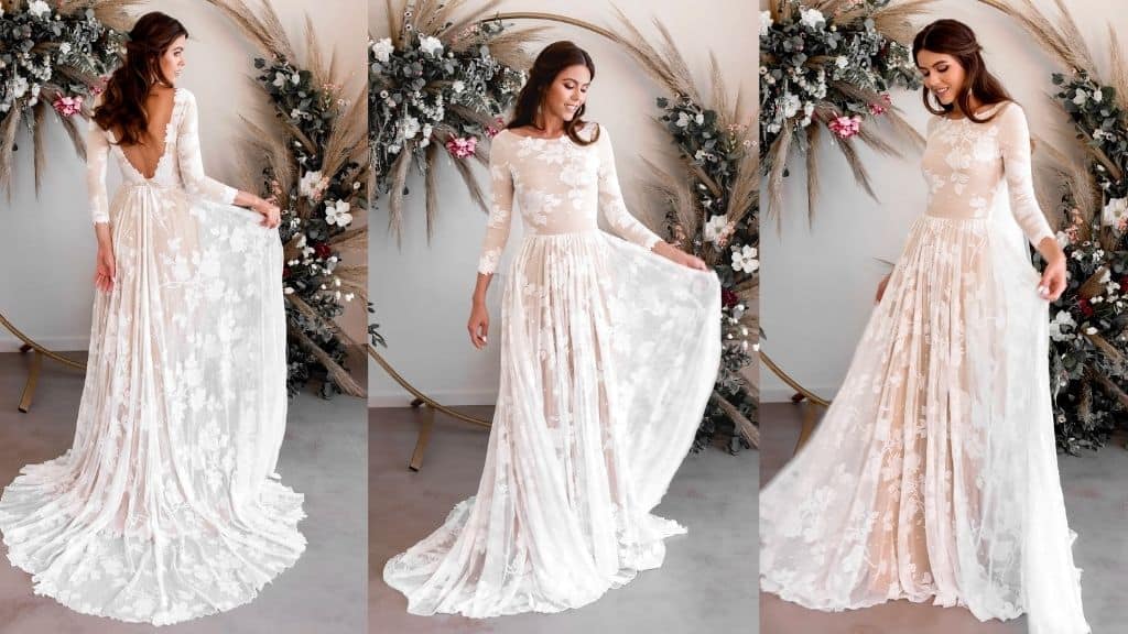 Ari Long Sleeve Boho Wedding Dress