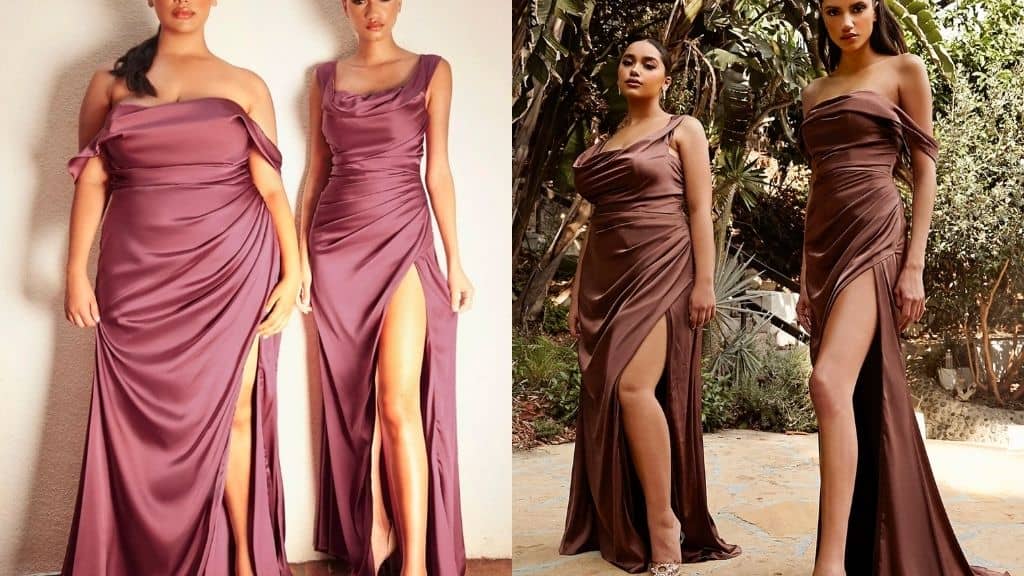 Marisol Satin Off Shoulder Bridesmaid Dress