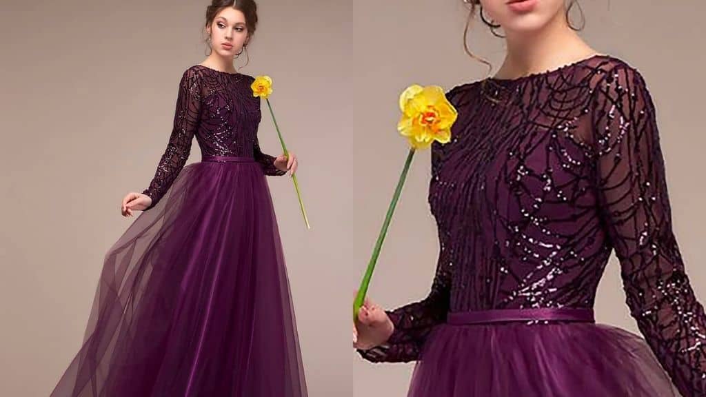 Eggplant Evening Gown