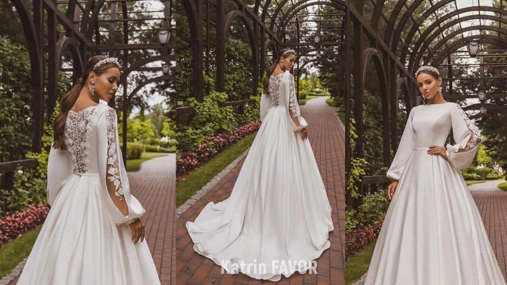 Fairytale Embroidered Sleeved Wedding Dress