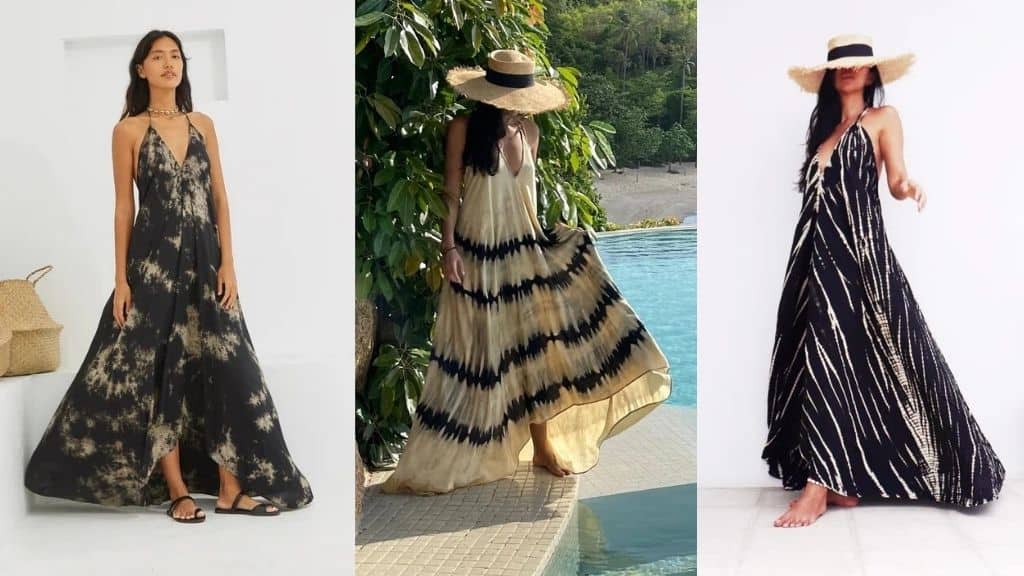 Flamingo Tie-Dye Backless Maxi Dress