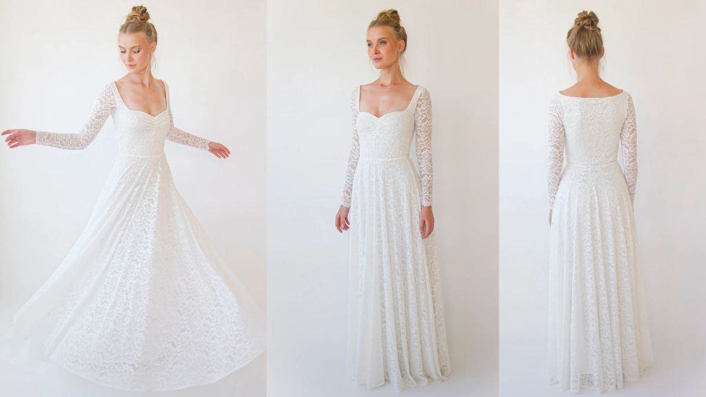 Ivory Sweetheart Lace Wedding Dress