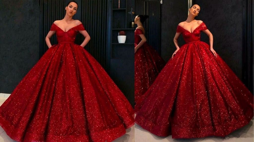 Red Sparkly Custom Princess Dress