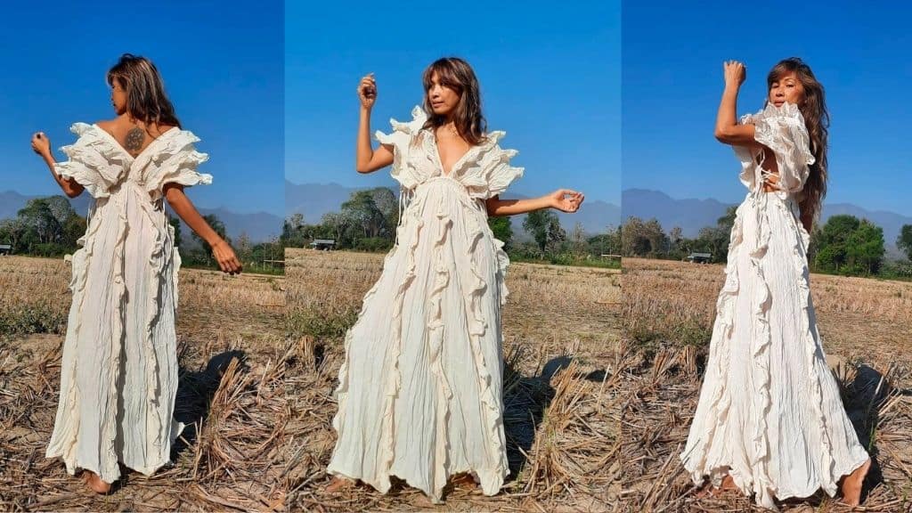 Handmade Bohemian Ruffle Maxi Dress