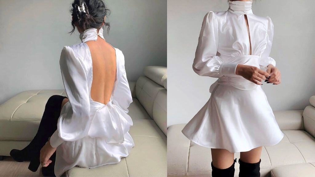 Handmade Silk Halter Neck Dress