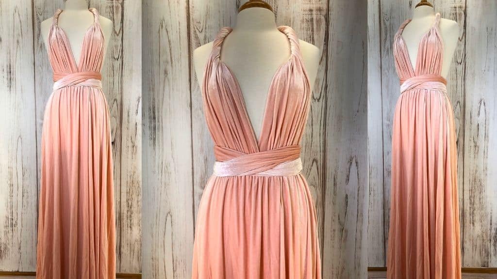 Velvet Bridesmaids Dress with Adjustable Straps