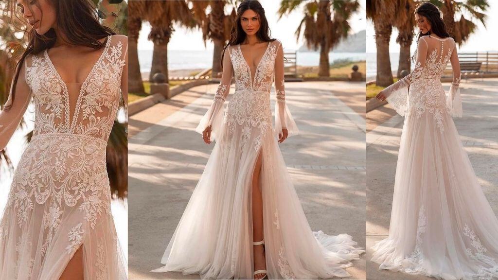 Bohemian Style Custom Wedding Dresses