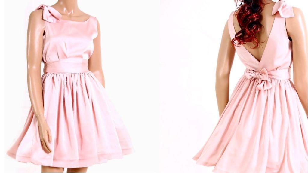 Satin Blush Pink Wedding Dress