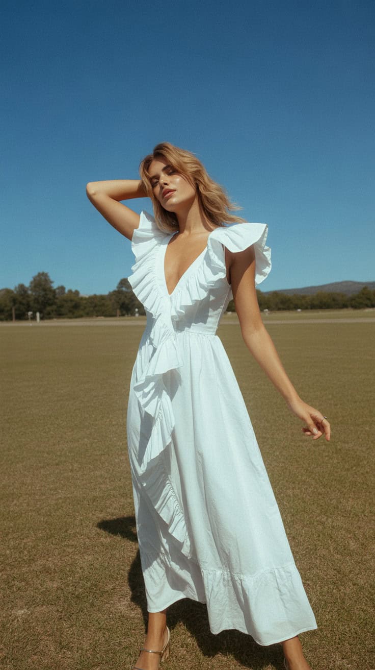 a fashion photograph of a woman in a flo ye8tySQZR