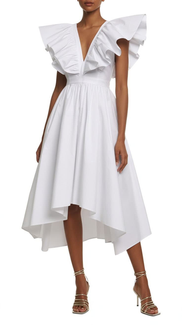 a fashion product photo of a white midi MJLCSnFWQNGQ mNrBQPkkw AQFwLDvTHiyvJTAlqDMIA