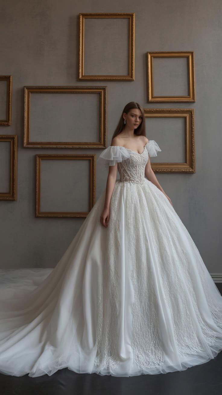 a high fashion bridal portrait in an
