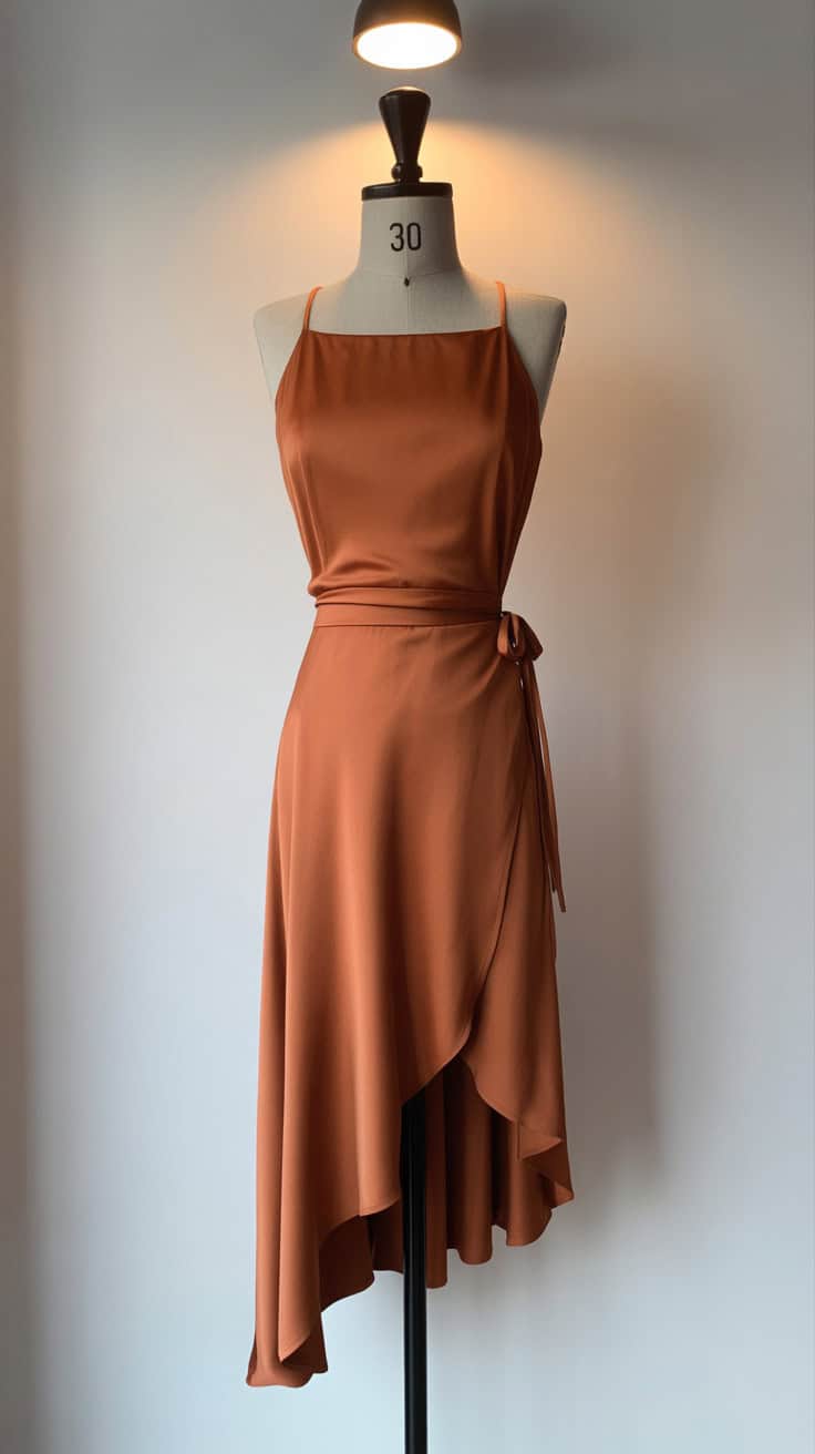 a photograph of a rust colored wrap