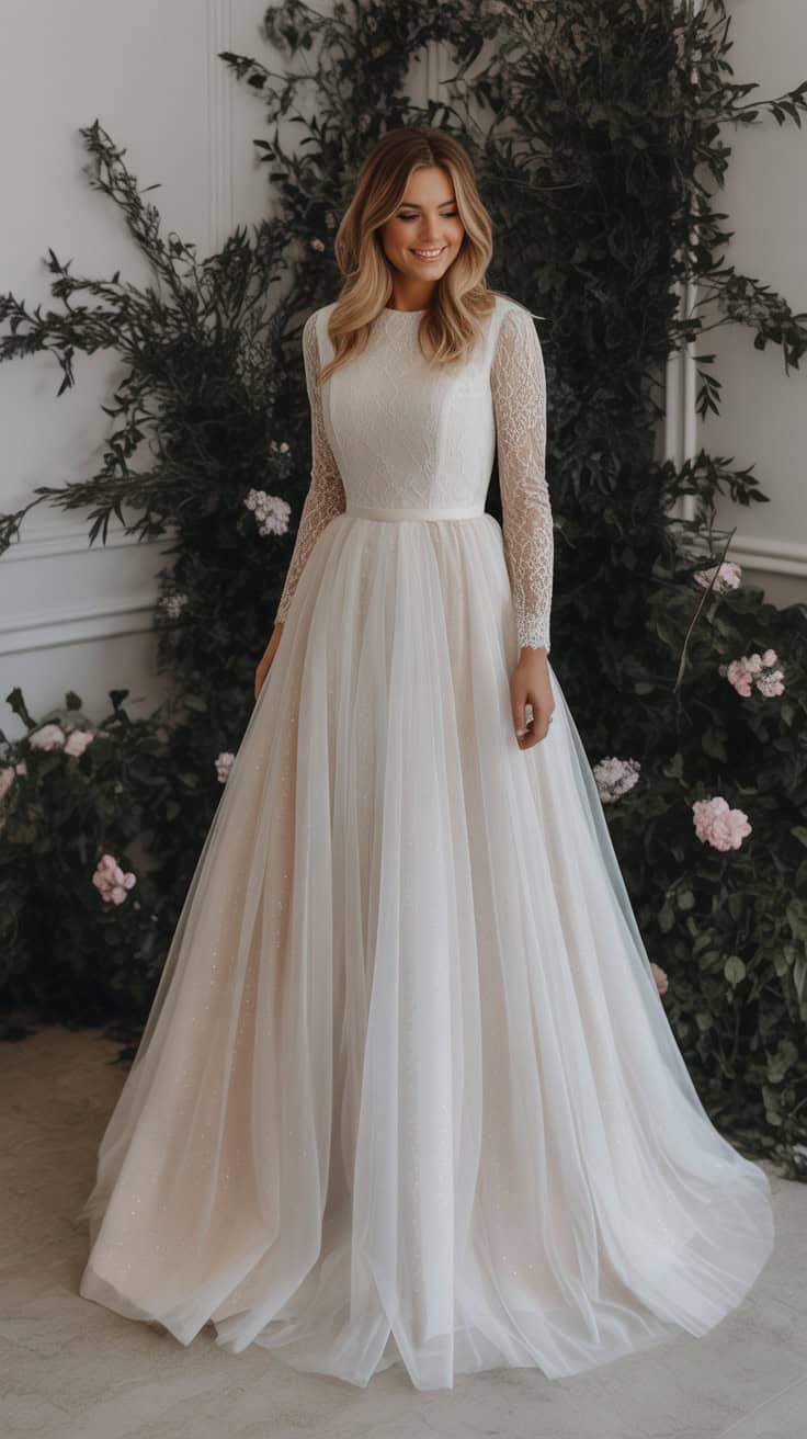 a wedding dress photo featuring a full