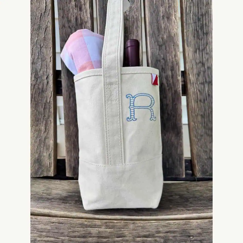 Monogrammed Double Wine Tote
