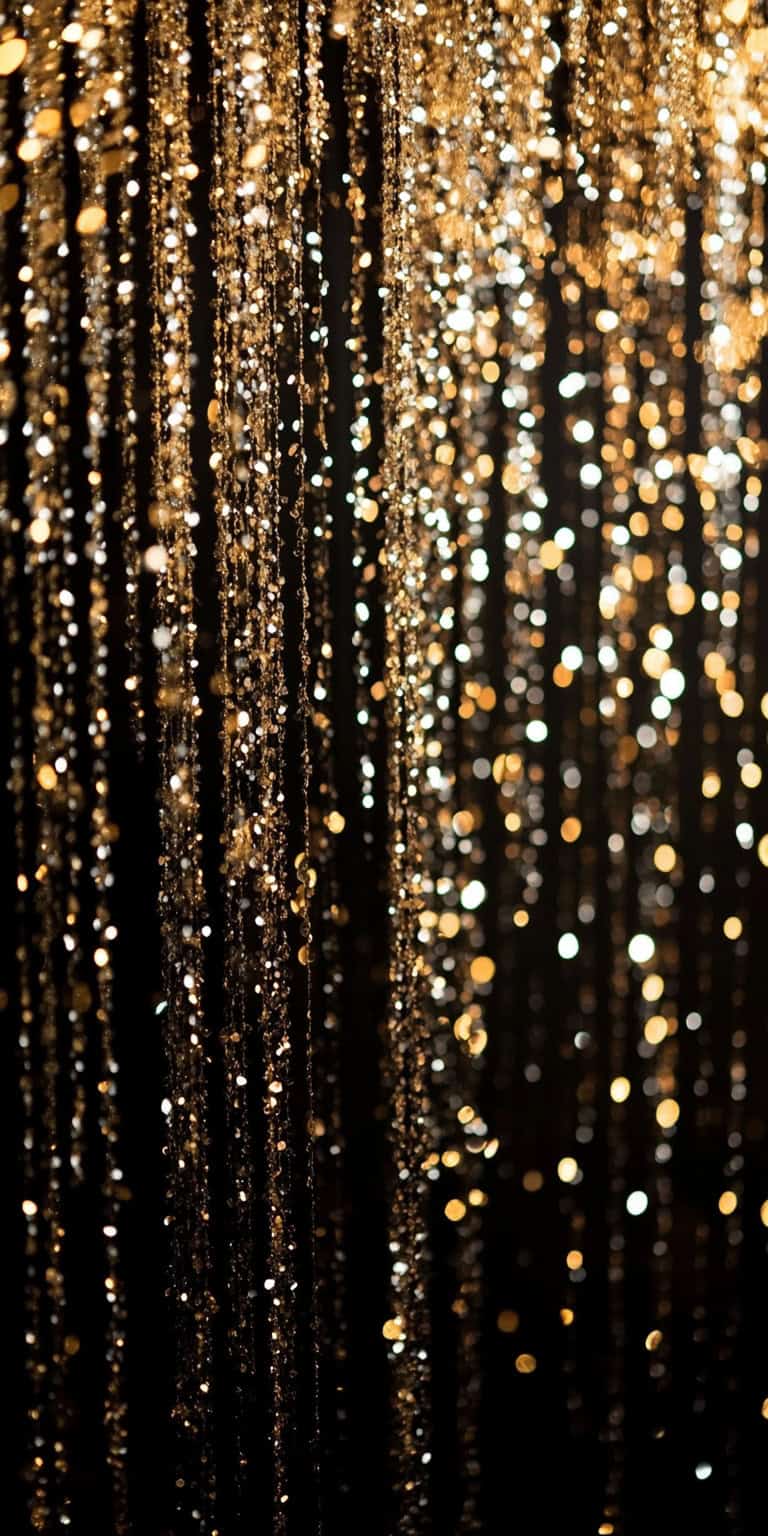 jakecain7 Produce an image of a black and gold glitter curtai a27a6814 2f90 4c5e b5b3 3d7c87c174a4 3