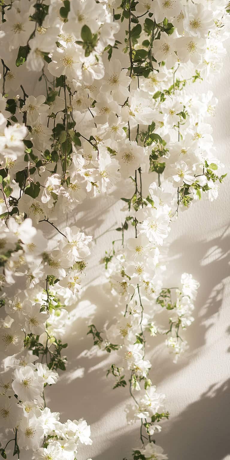 jakecain7 Produce an image of a wall of hanging white flowers 2686ca15 eed0 4a31 b711 83f097ab7903 1