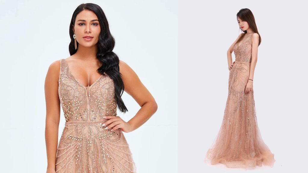 Gatsby Vintage 20’s Pink Bridal Gown