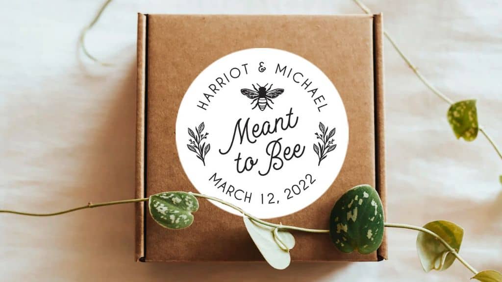 Meant to Bee Custom Wedding Stickers