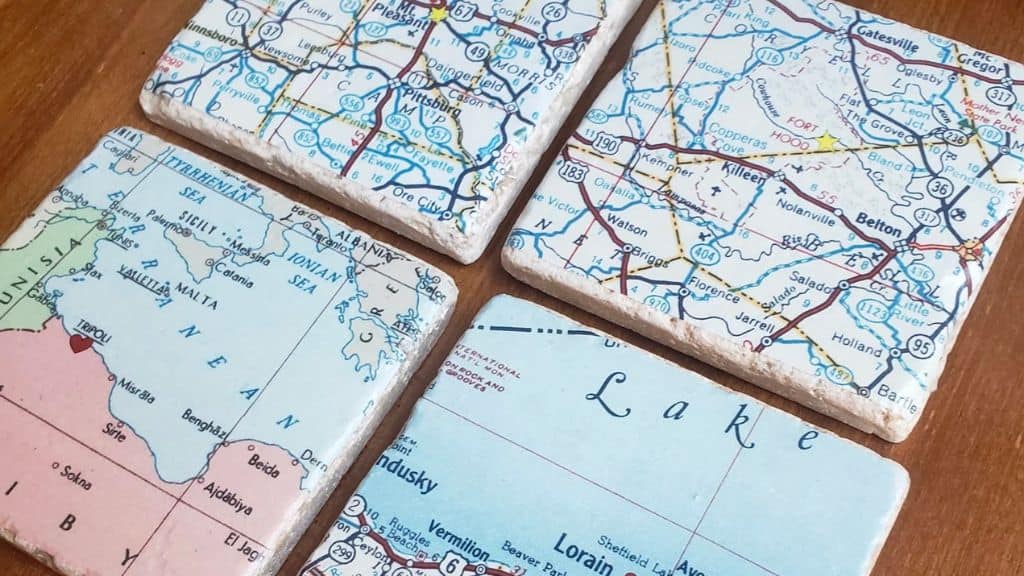 Custom Vintage Map Coasters