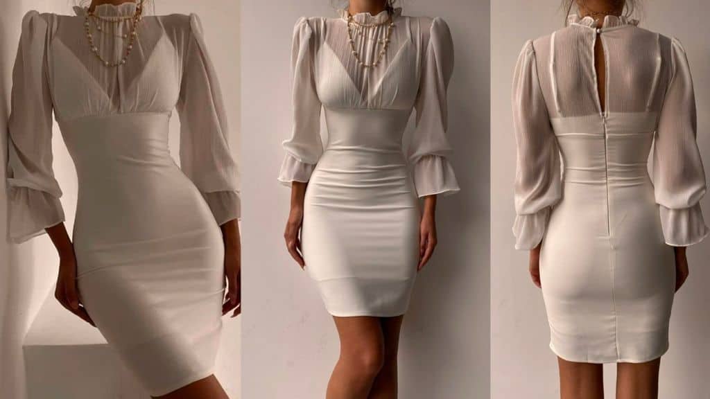 Cool Cocktail Length White Bridesmaid Dress