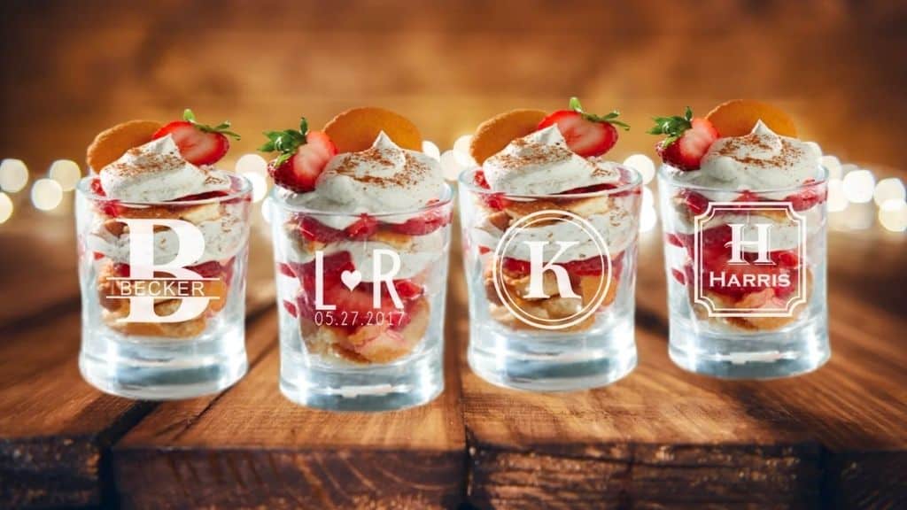 Engraved Custom Shot Glass Wedding Favors