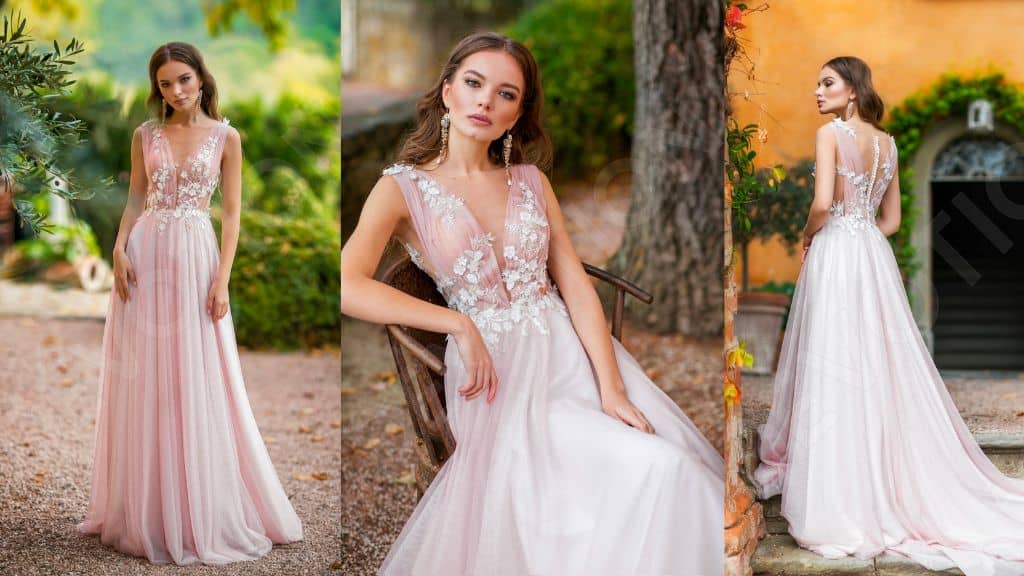 Pink Edelweiss A-Line Wedding Dress