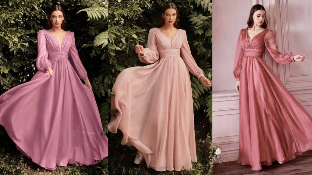Georgia Long Sleeve Chiffon Bridesmaid Dress