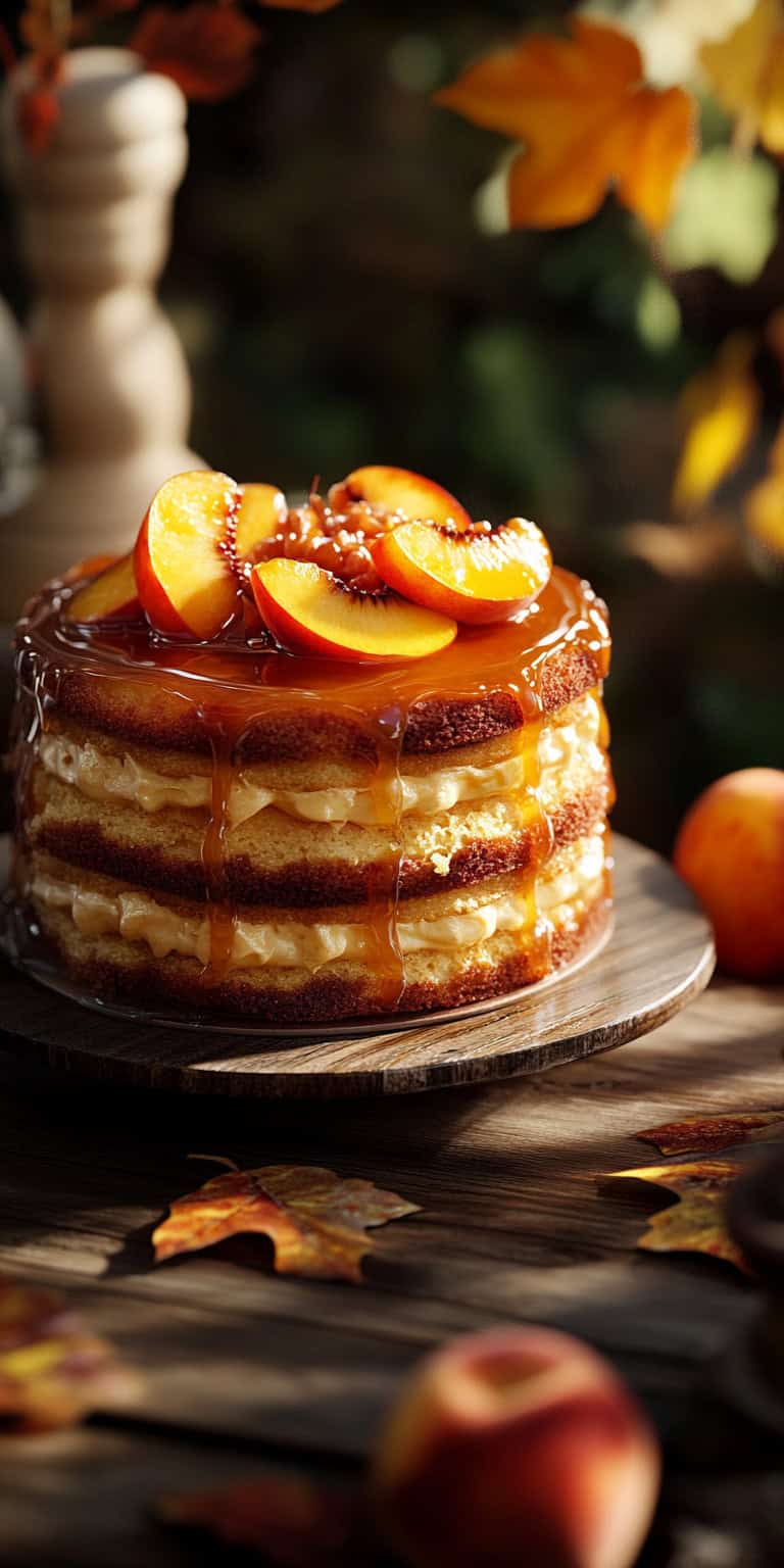 Heavenly Spiced Peach Wedding Cake