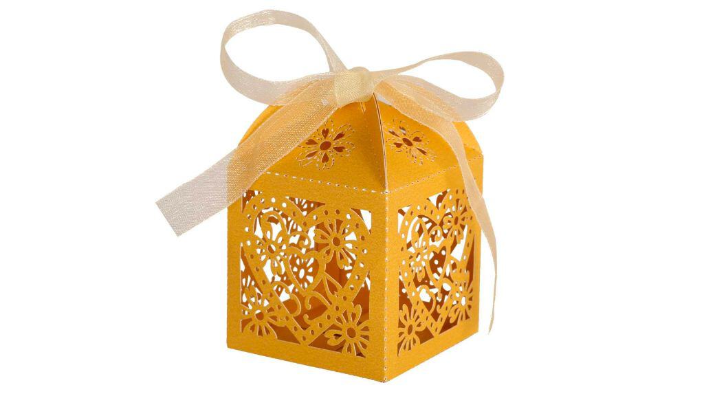 Love Heart Laser Cut Party Gift Boxes - 100 Pack