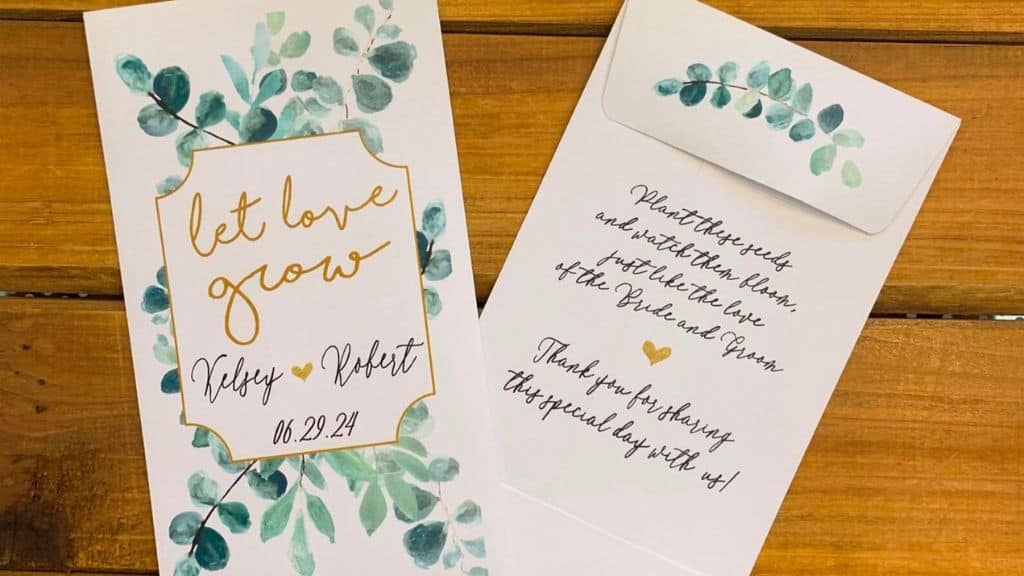 Let Love Grow Eucalyptus Wedding Seed Packet
