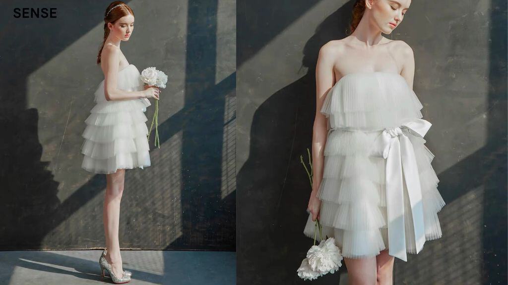 Lovely White Tulle Bridesmaids Dress