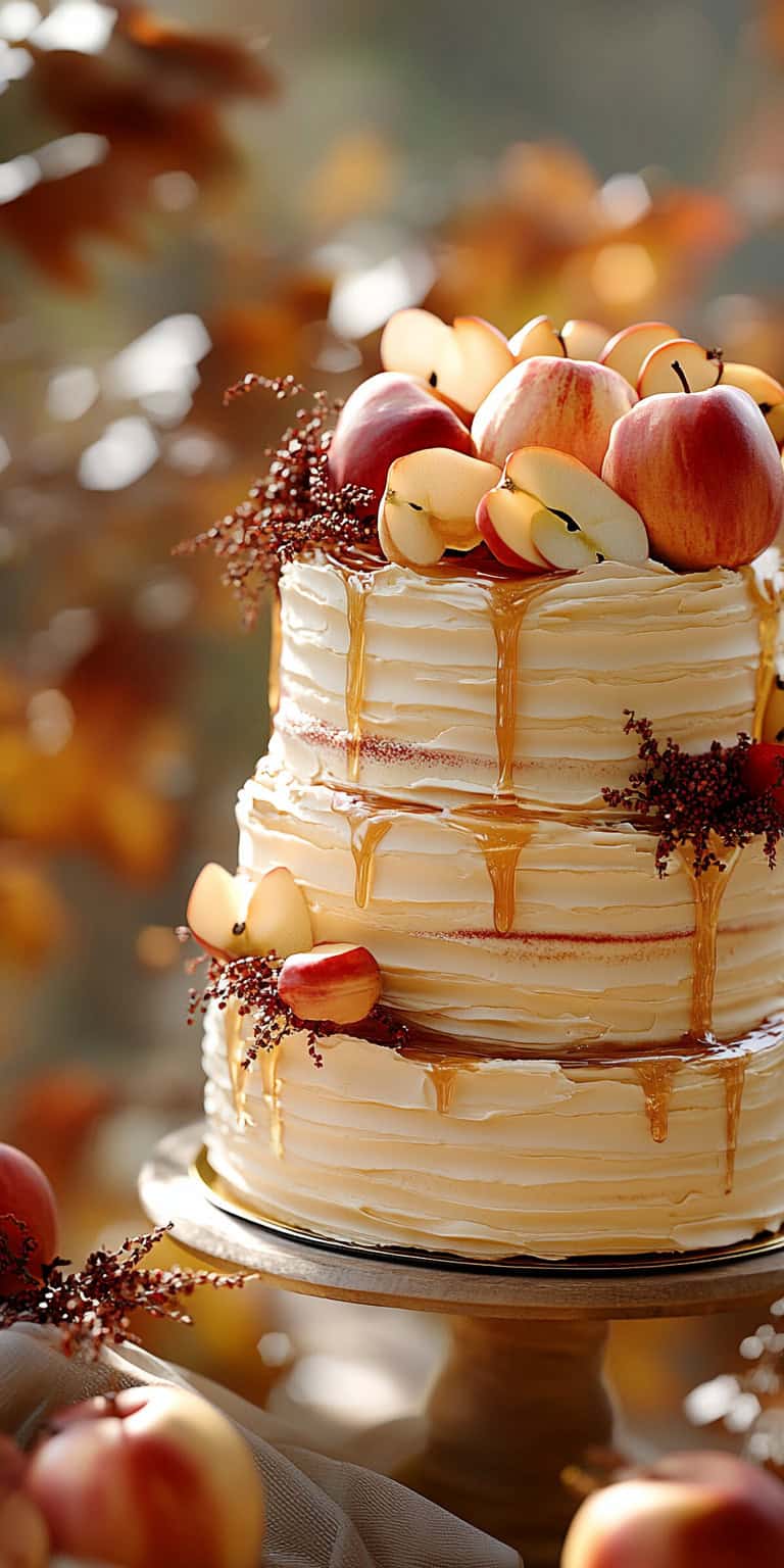 Maple Fall Wedding Cake