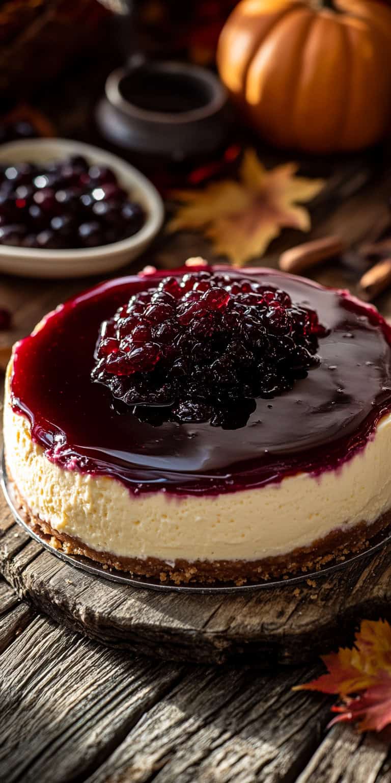 Maple Merlot Wine Jelly Cheesecake