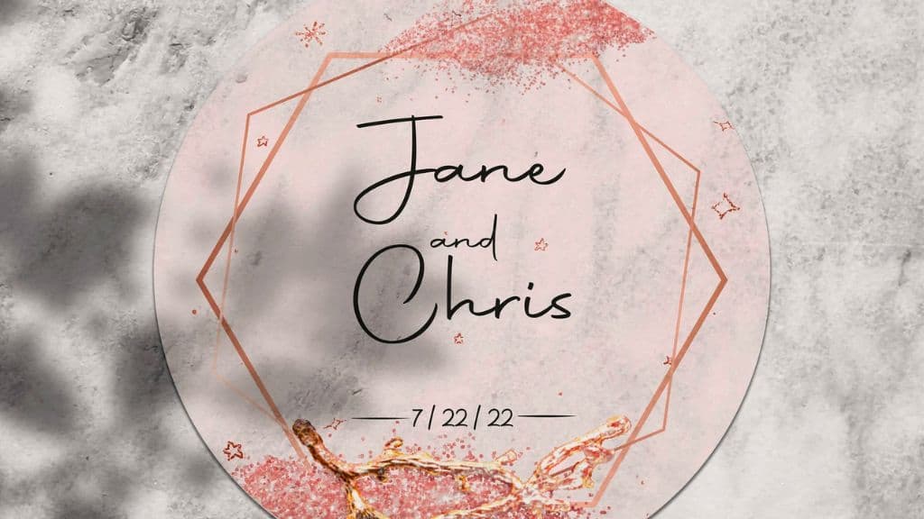 Rose Gold Personalized Coaster Set