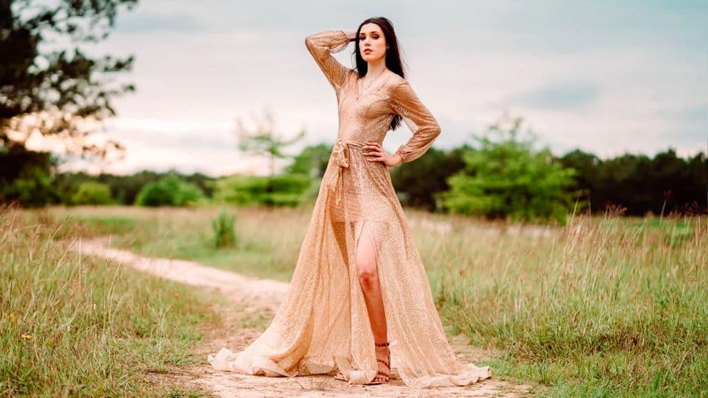 Celeste Gold Sequin Elopement Dress