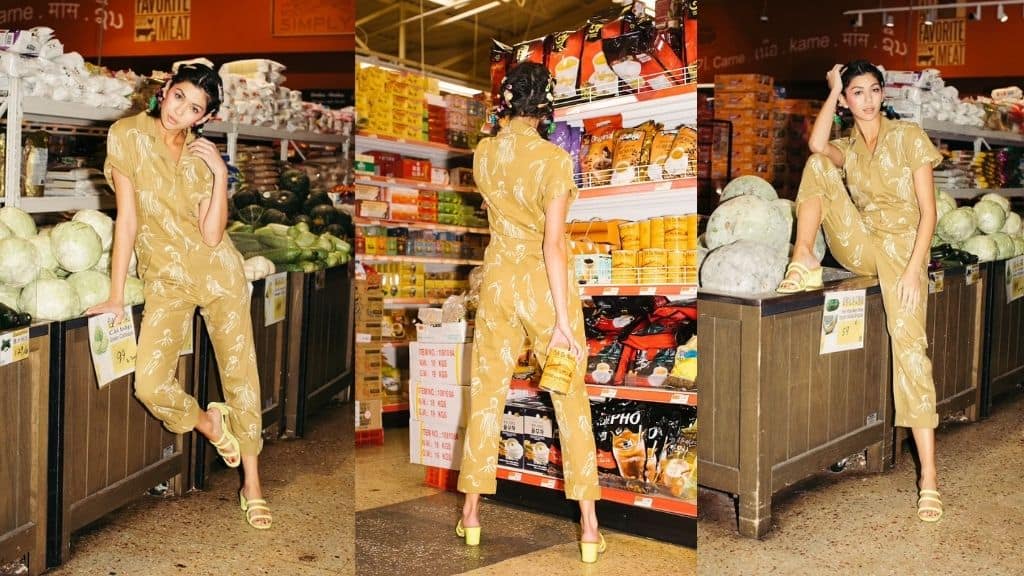 Willow Jumpsuit in Mustard Cotton Twill