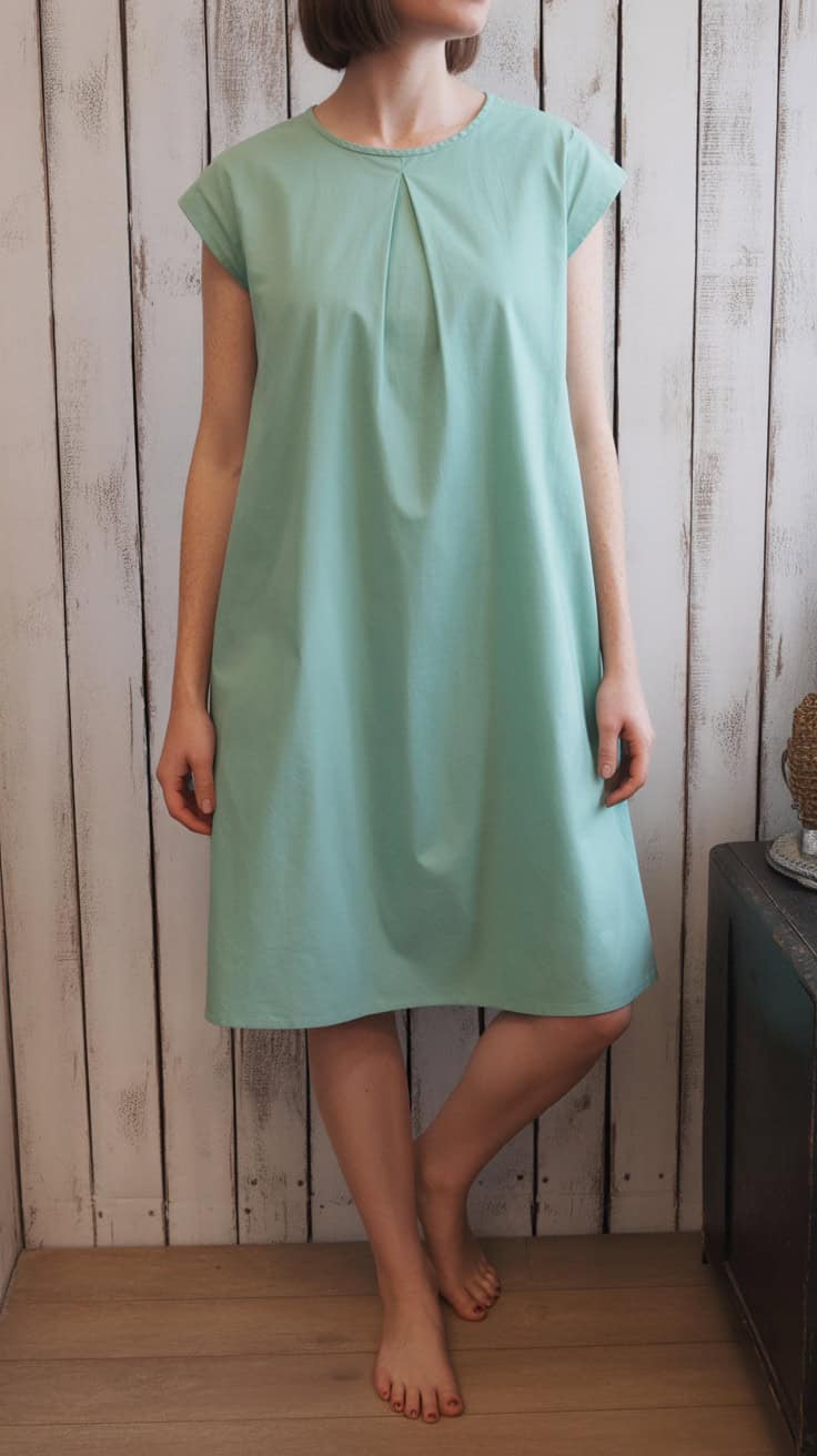 a casual mint green knee length dress