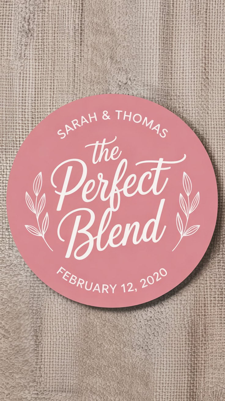 a circular wedding coaster design with a BoVdJPdKQlCxcrTMF9p5Ww Ta7Q84