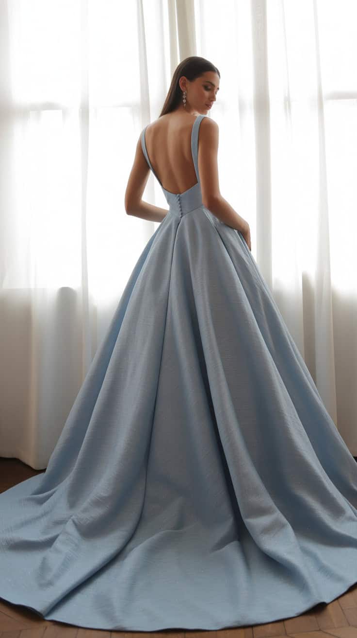 a fashion photograph of a light blue bal fch6gZdGTEGzAtFgn KaoA ZivQBCcSBOK28BL0SSENw