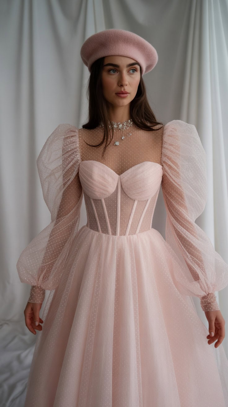 a fashion photograph of a light pink wed i1fpbGJMSXuOLaE2ZzD7DA Wcr RNIdTcOBFaUrlboTjQ
