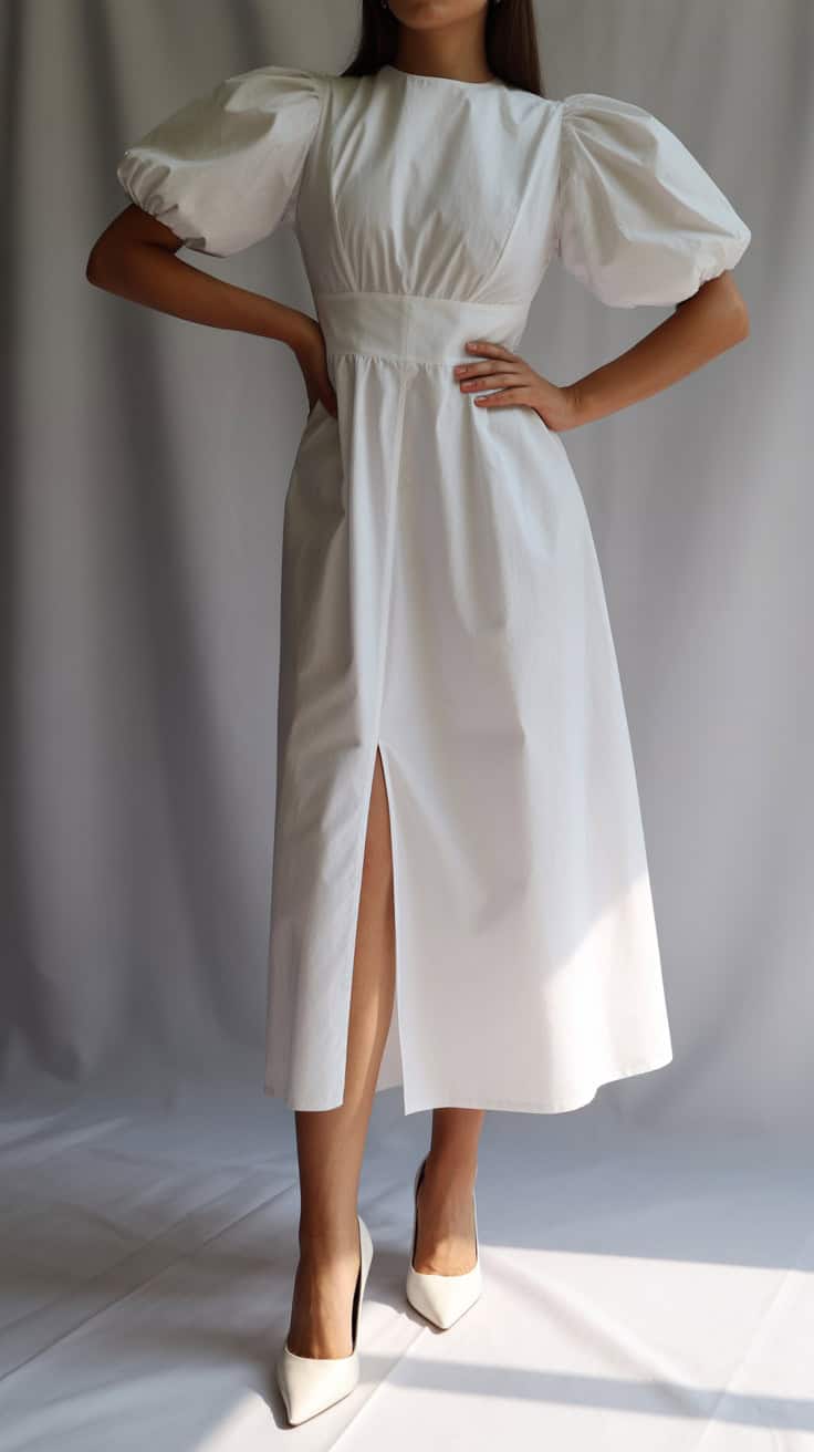 a fashion photograph of a white midi len 2sJpkQMoTZqS4F20MHcqSg eeeOoO5lQzijU8zC KJ3YQ