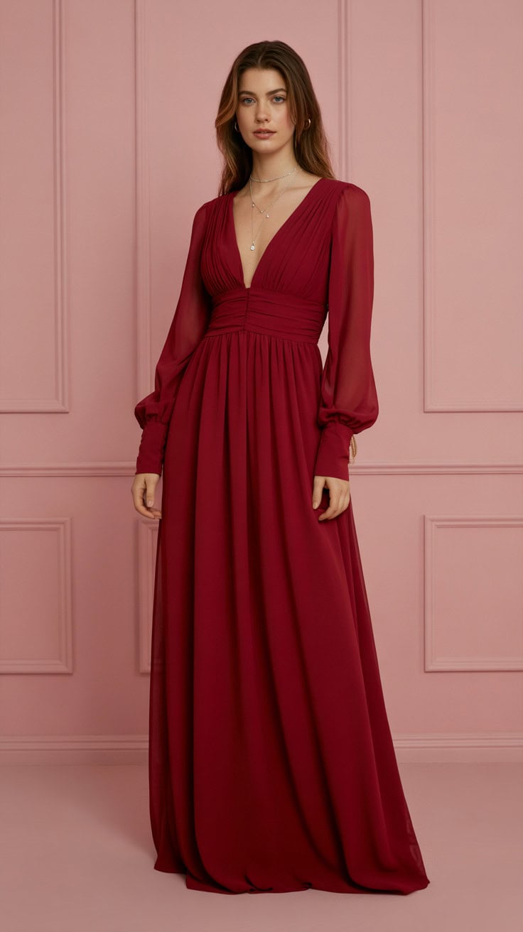 a fashion photography shot of a long red cGFUW6bRQ7e txTK50bQ A sViQORQmSbiNUo5QcmQcEQ