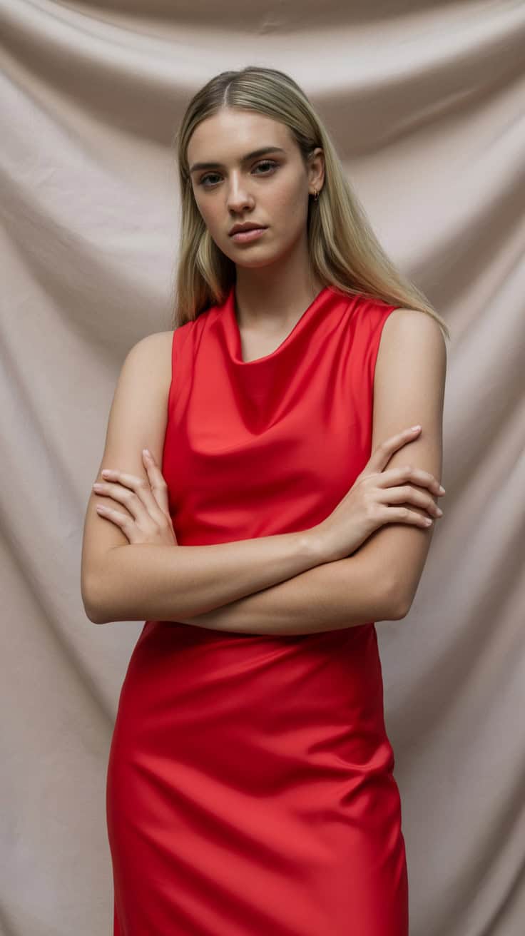 a fashion portrait of a young woman in